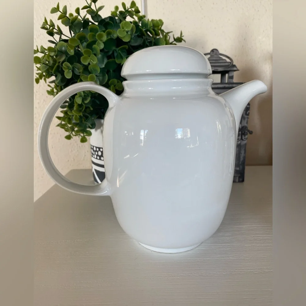 Pier 1 Imports Small One Cup ceramic Teapot with Lid modern White